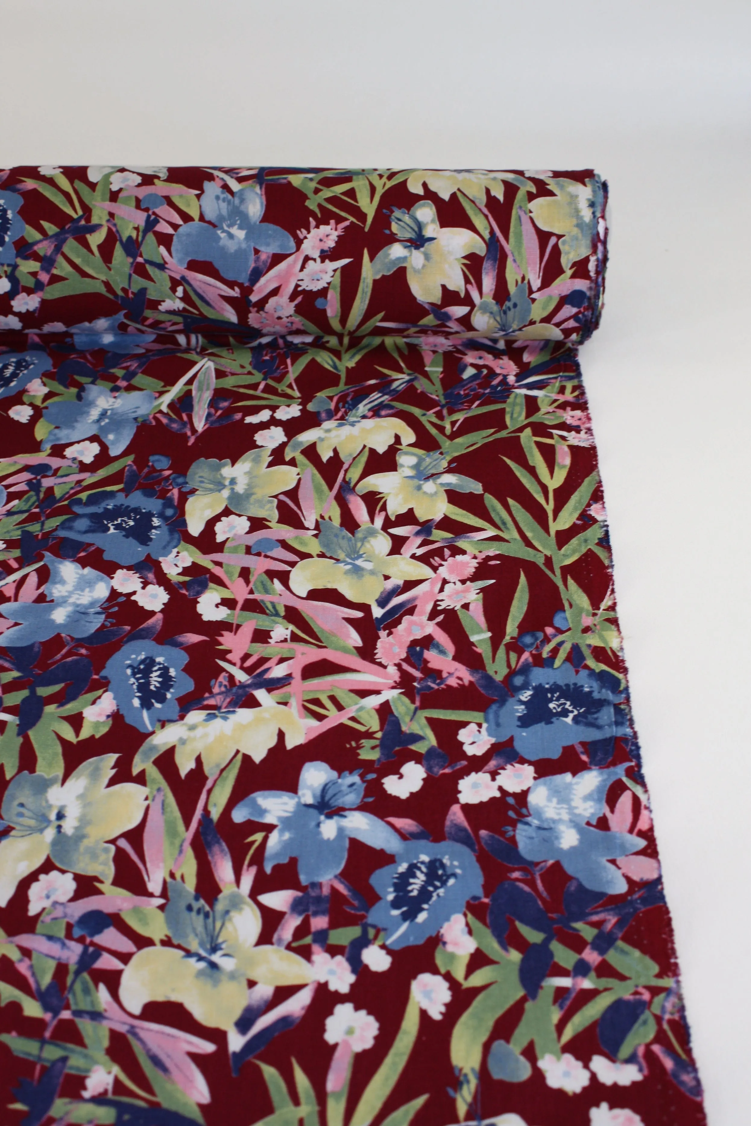 Yuka - Printed Linen | Mulberry